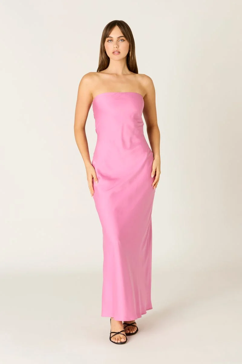 Tie-back Strapless Maxi Dress - guttulla