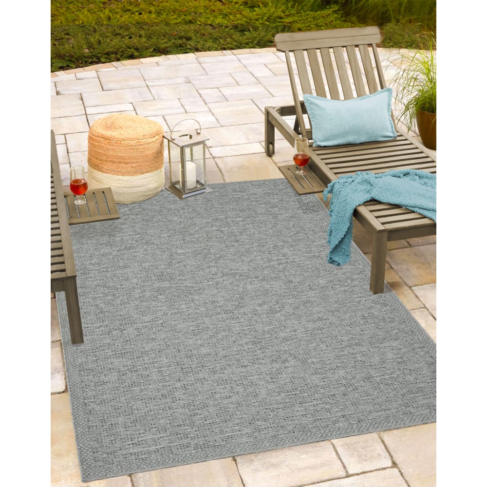 Calgary - Tapis extérieur cuisine balcon terrasse sisal, gris, 80 x 150 cm