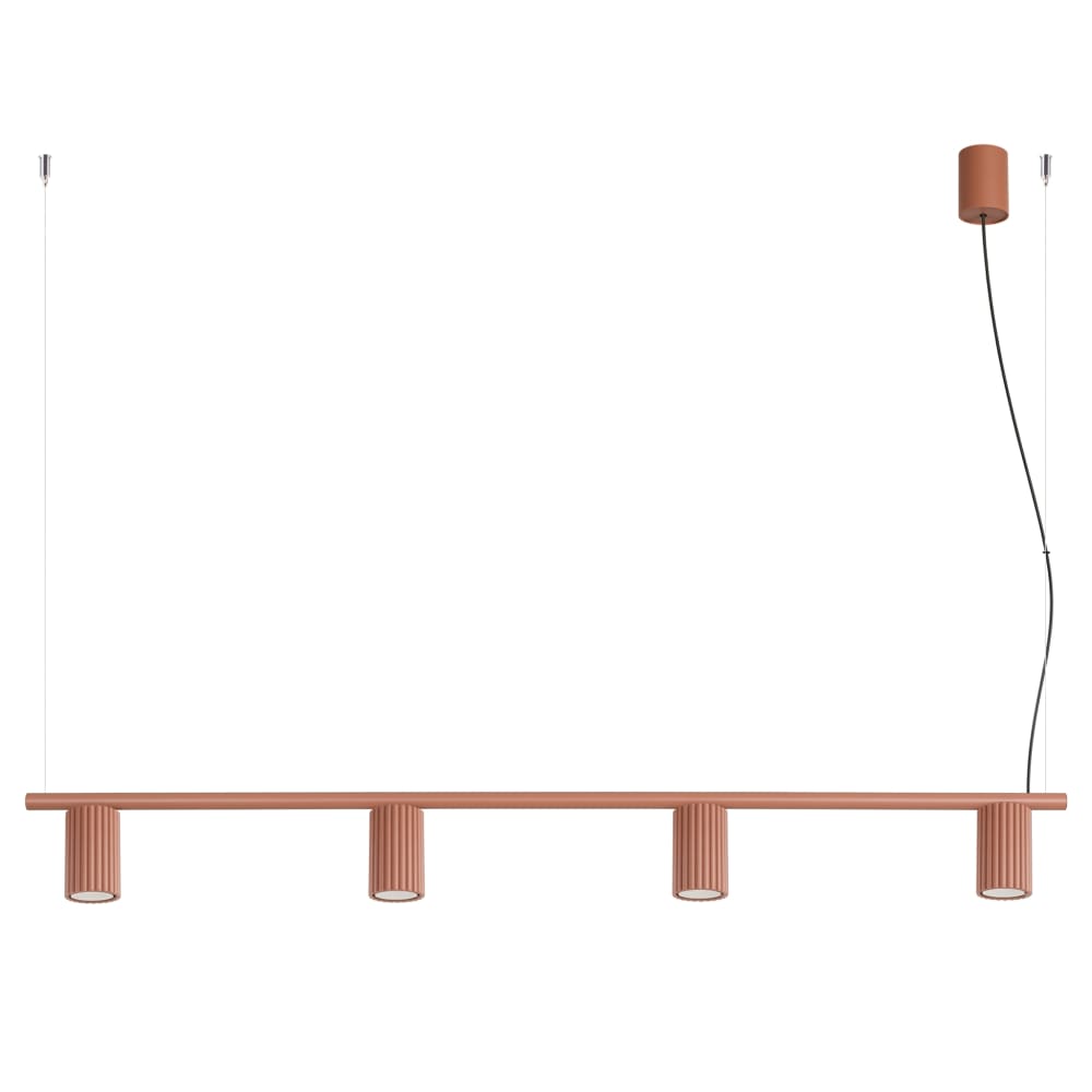 Karbon - Lustres aluminium ocre rouge H 212 cm