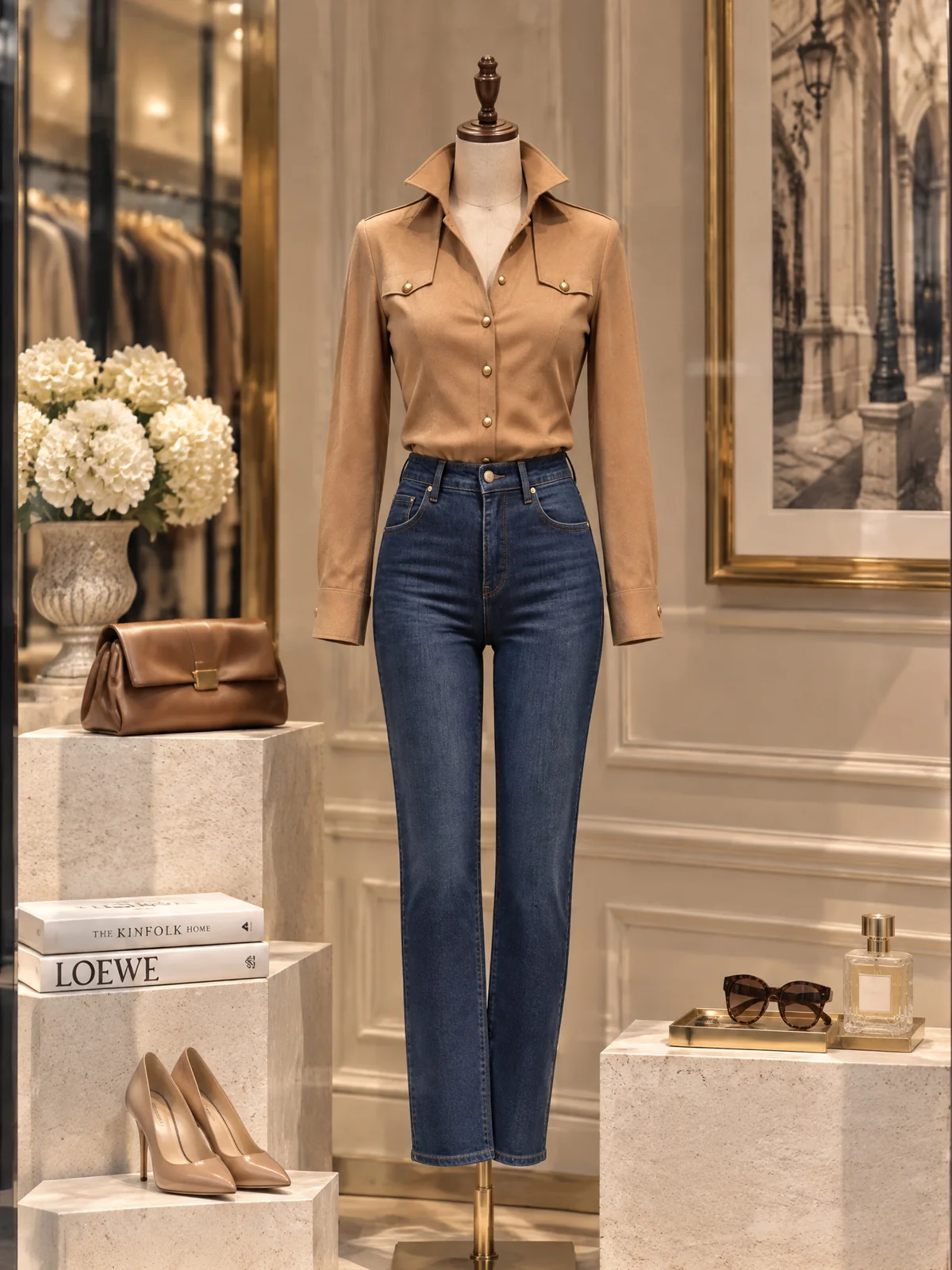Gold Button Faux Suede Shirt - jugjet