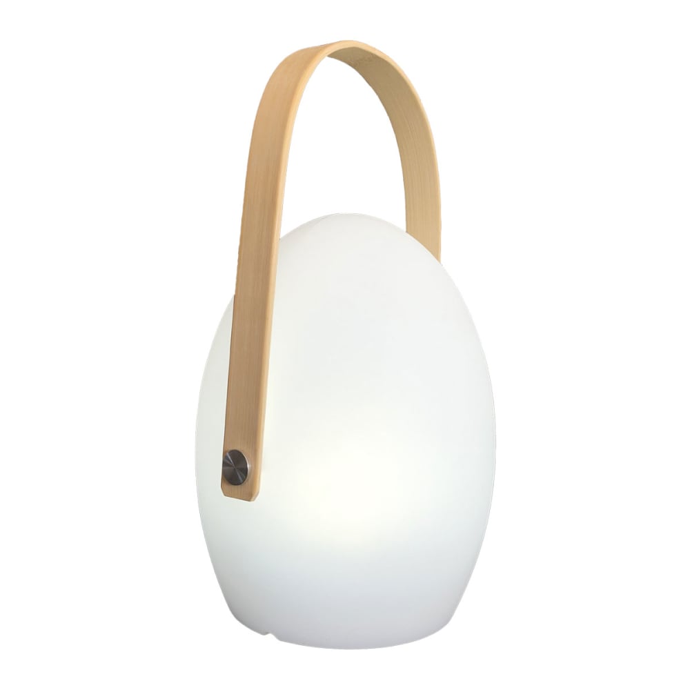 Faro - Lampe de table led ovale avec anse en bambou multicolore 15x15x26 cm