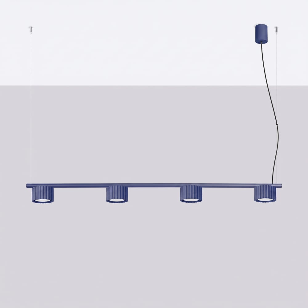 Aura - Lustres aluminium outremer H 208 cm