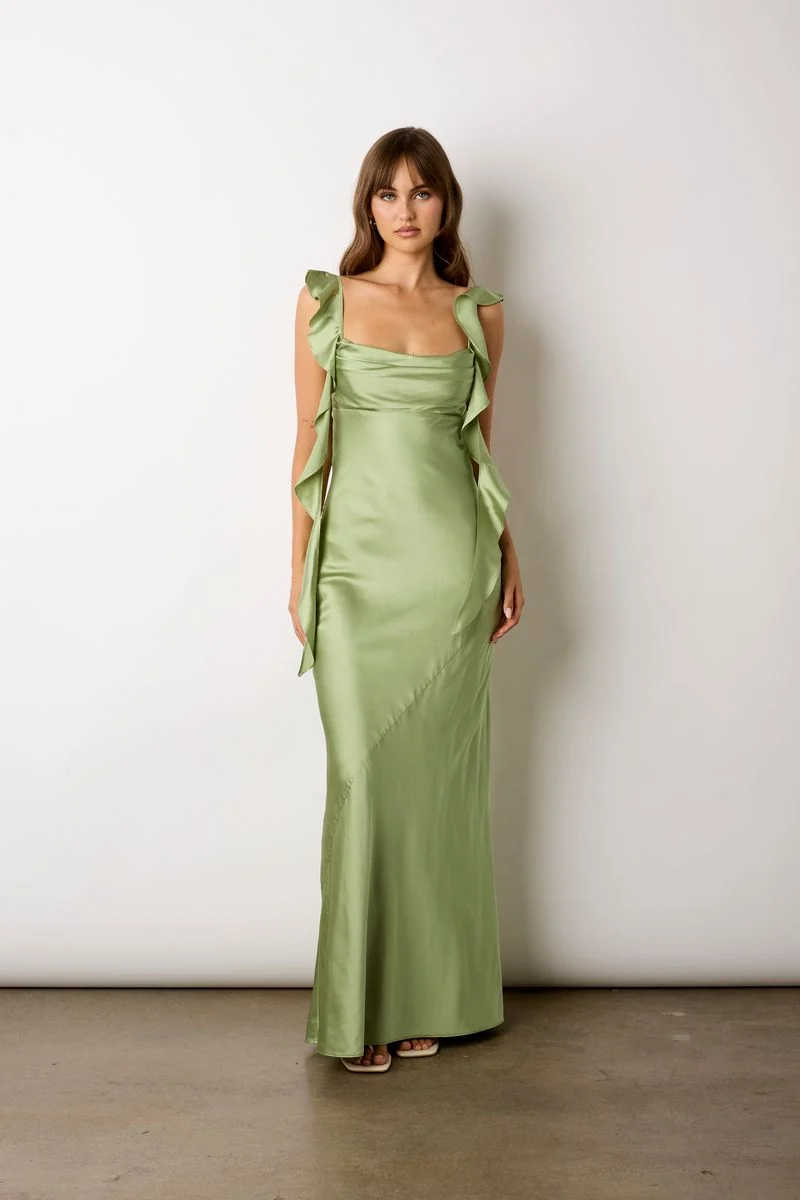 Waterfall Ruffle Maxi Dress - guttulla