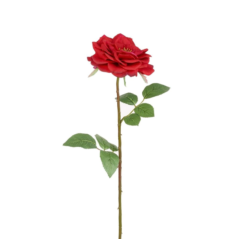 Sophie - Tige de rose ouverte artificielle rouge h64