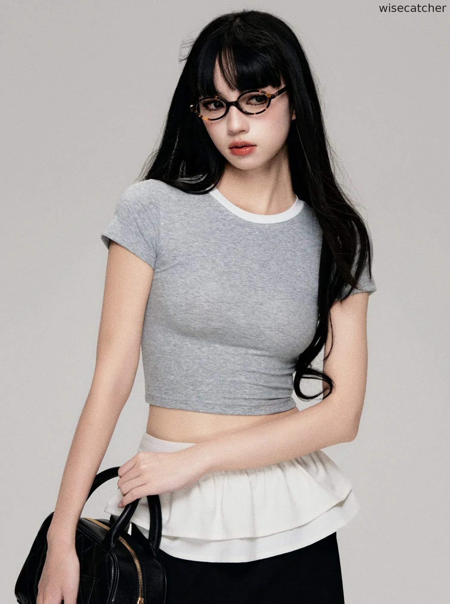 Crewneck Tencel Color-Blocked Top - jugjet