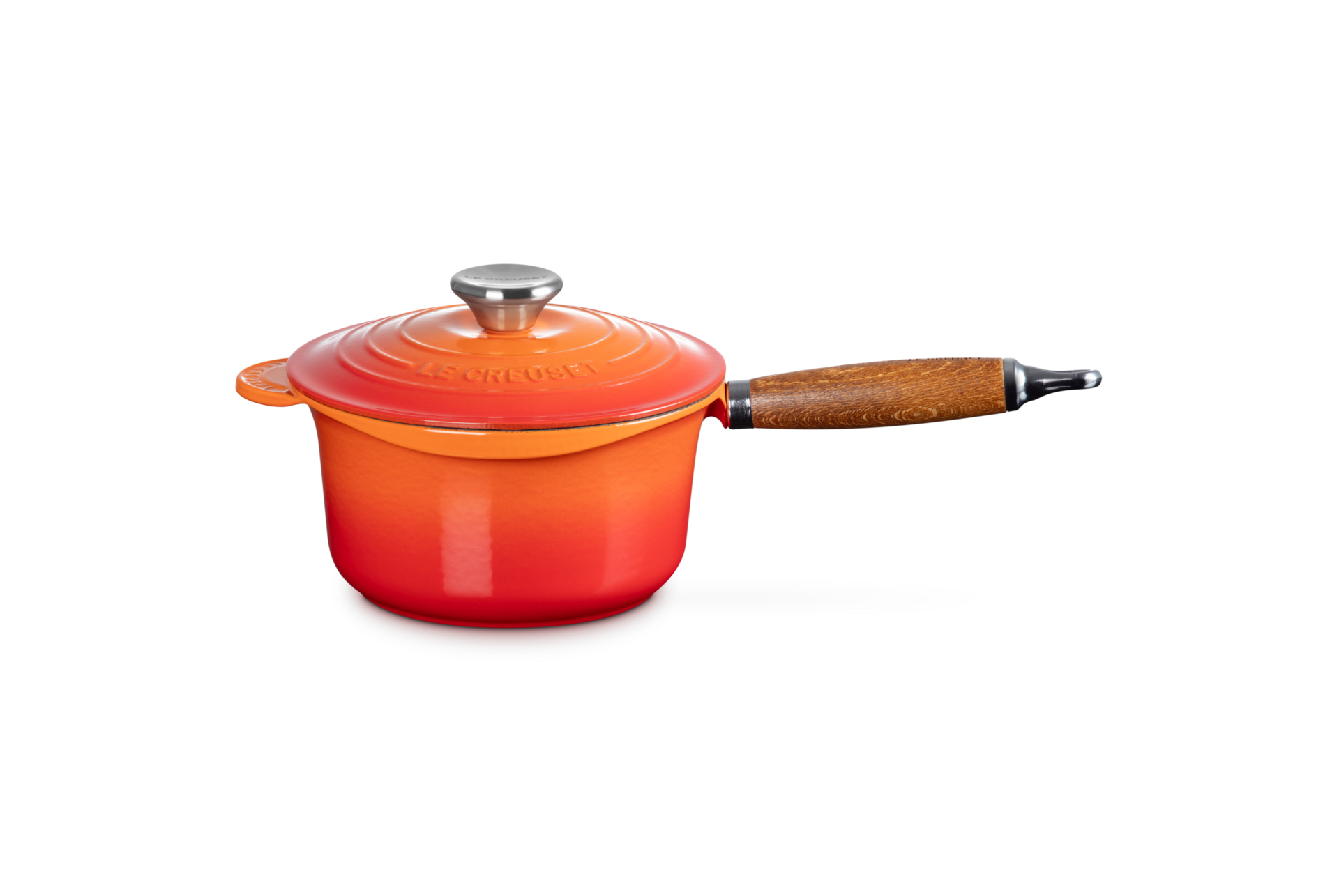 Cast Iron Saucepan with Wooden Handle
