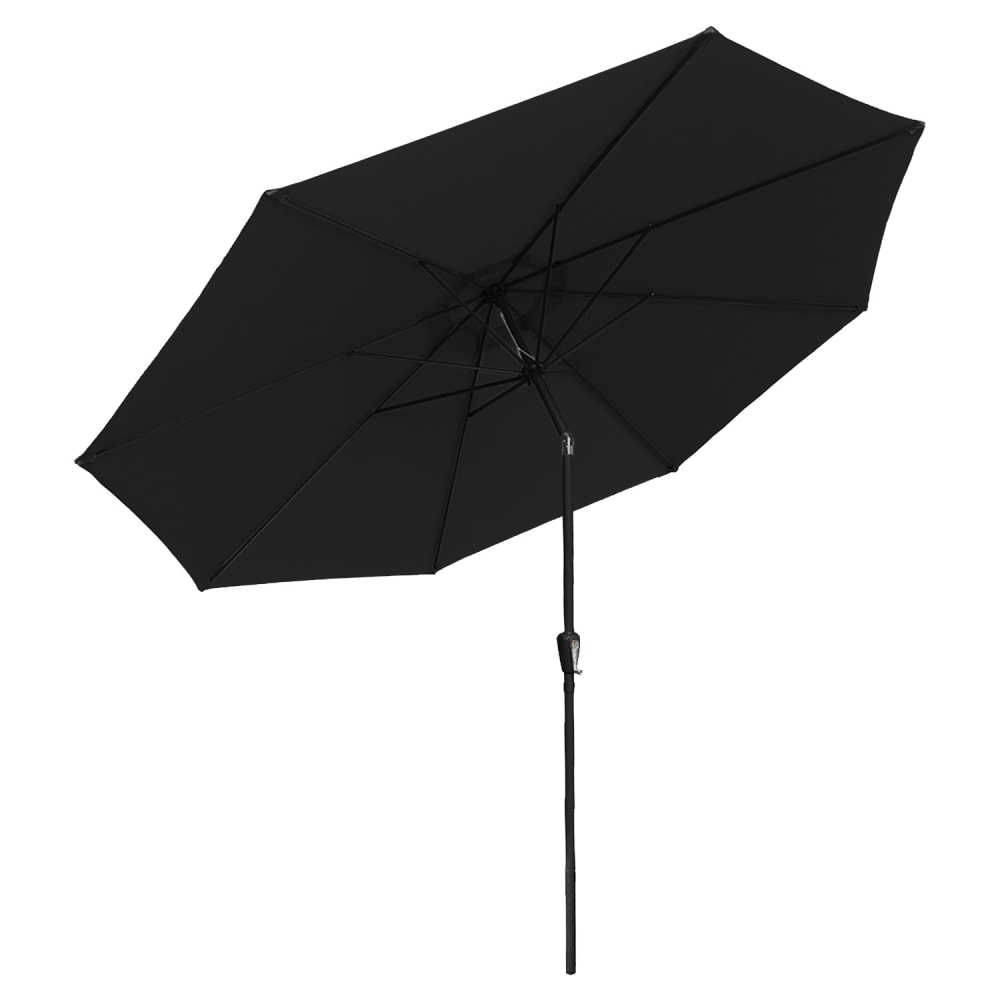 Hapuna - Parasol droit rond 3,30m en aluminium et toile noir