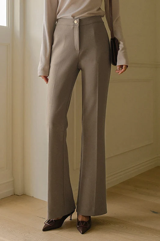 Early Autumn Commuting Flared Trousers - gazingly