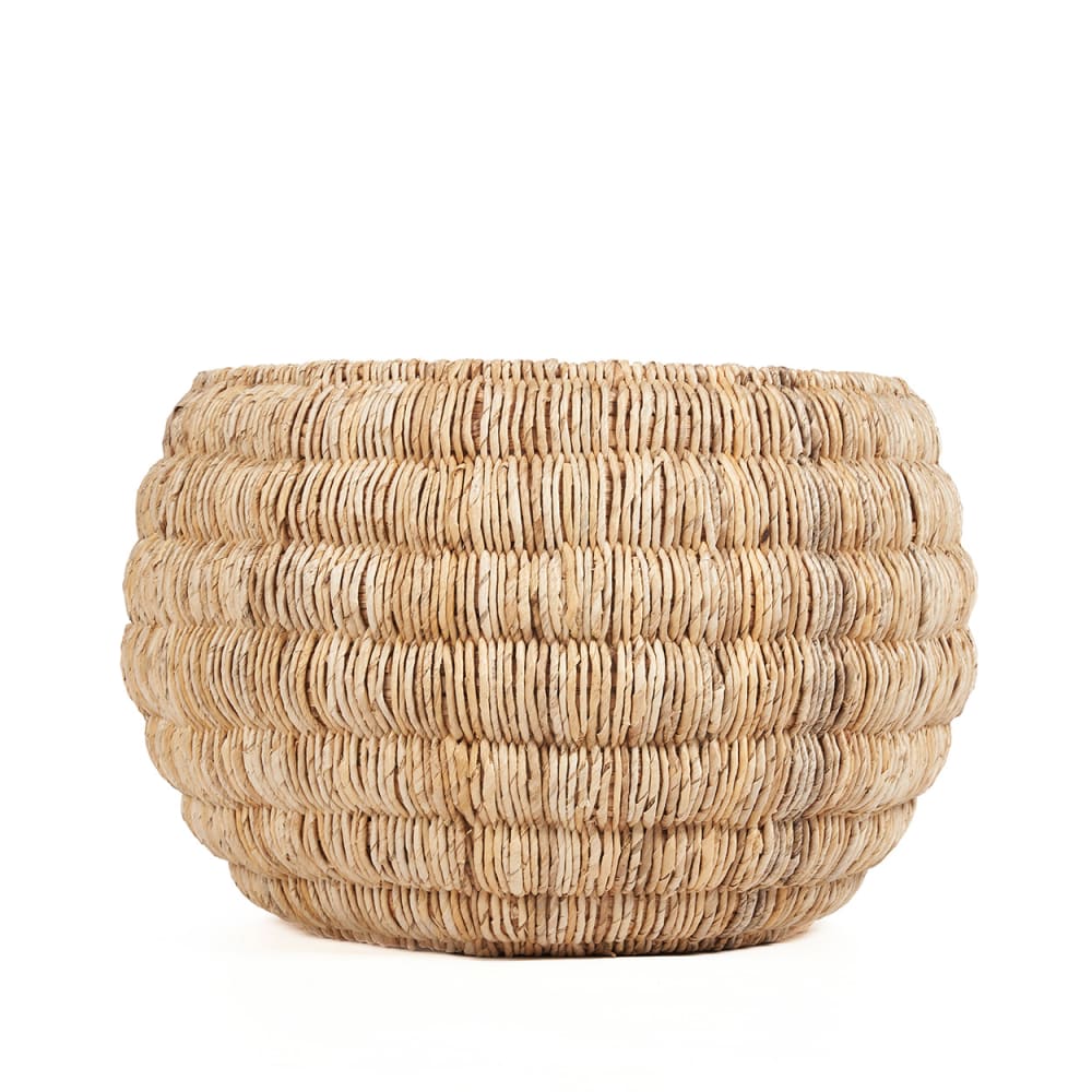 Tatum - Panier feuille de bananier et fer marron 58x58x37cm