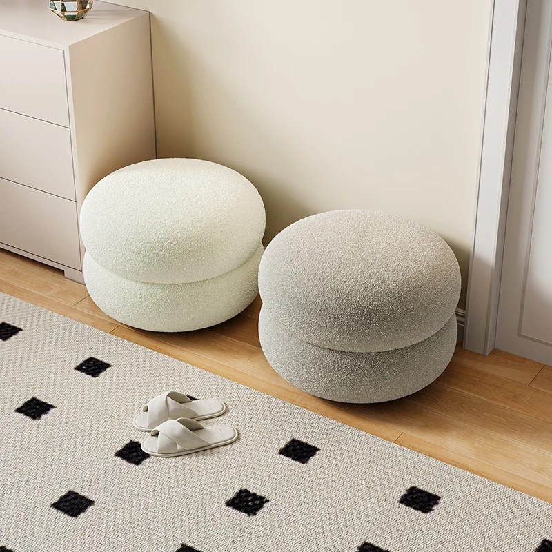 Velvet Padded Shoe Bench Stool