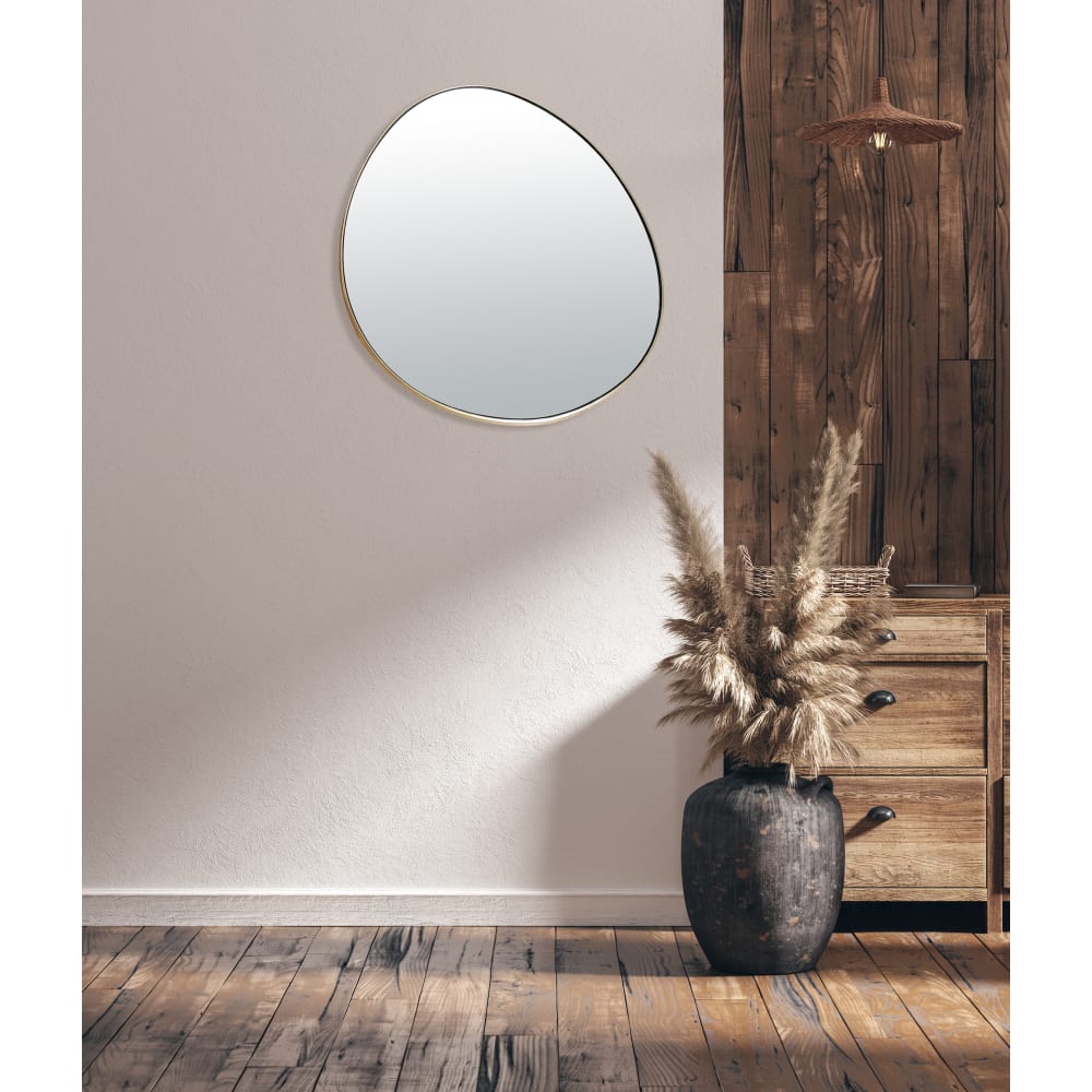 Miroir fin doré 47x43cm