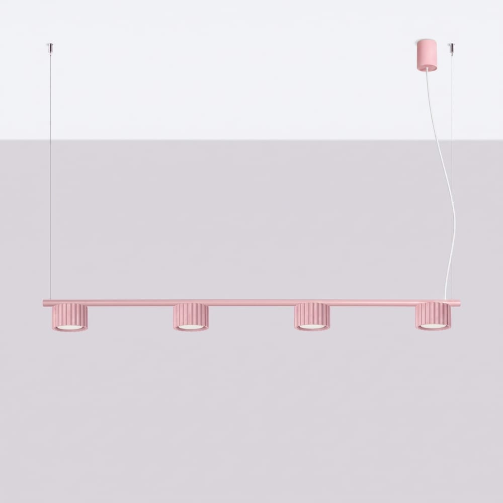 Aura - Lustres aluminium rose H 208 cm