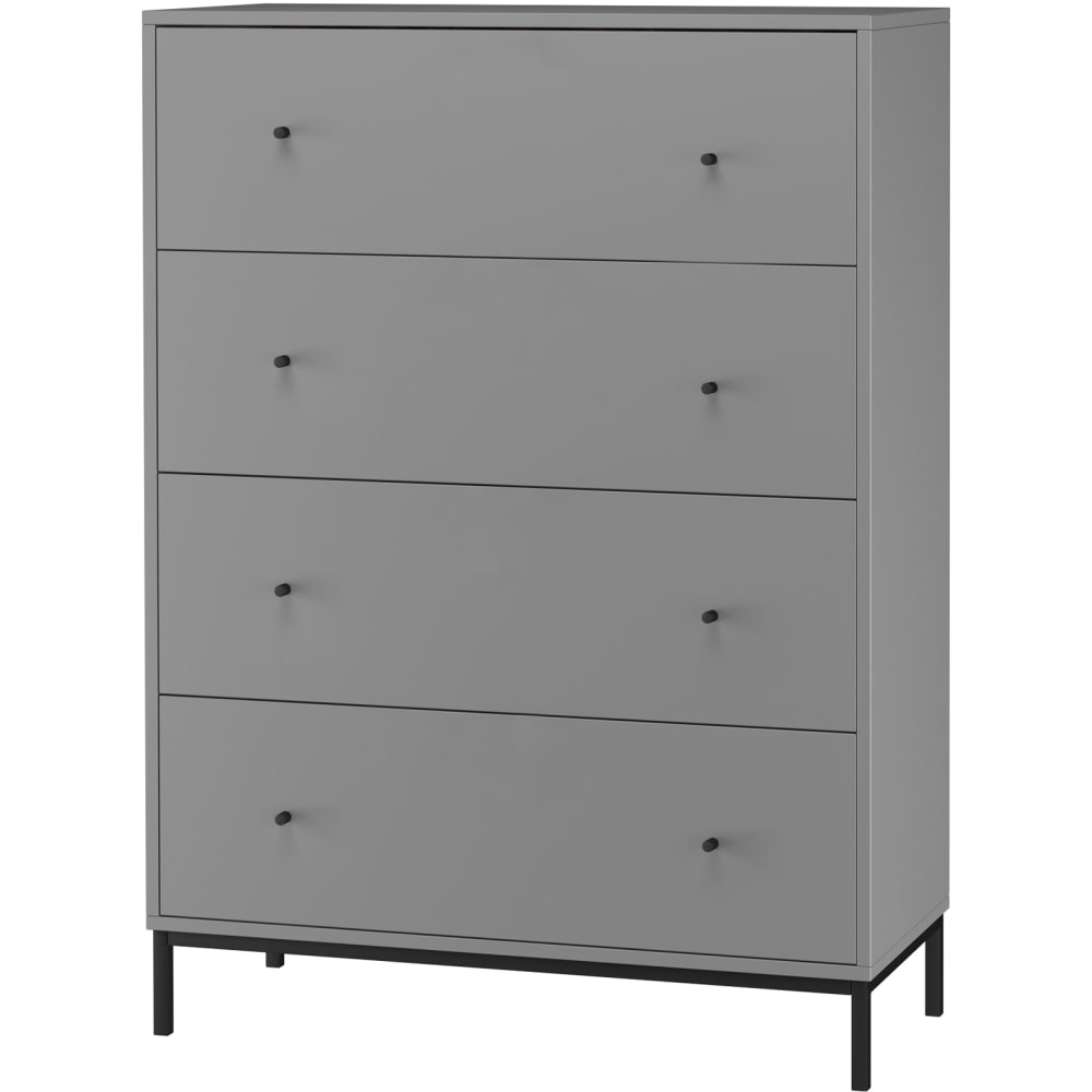Celine - Commode avec 4 tiroirs en mélaminé gris