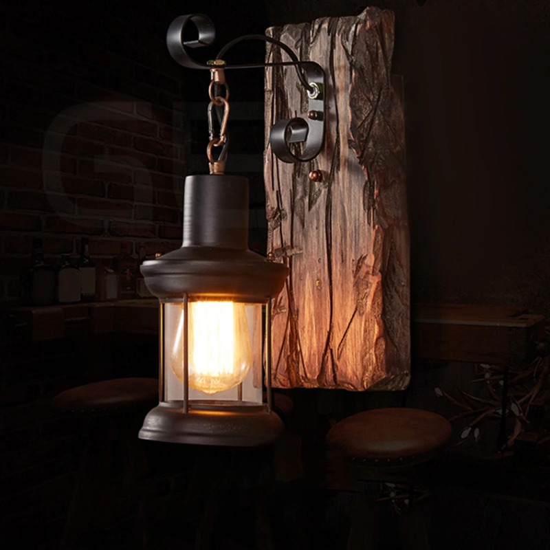 Retro Wooden Boat Wall Lamp