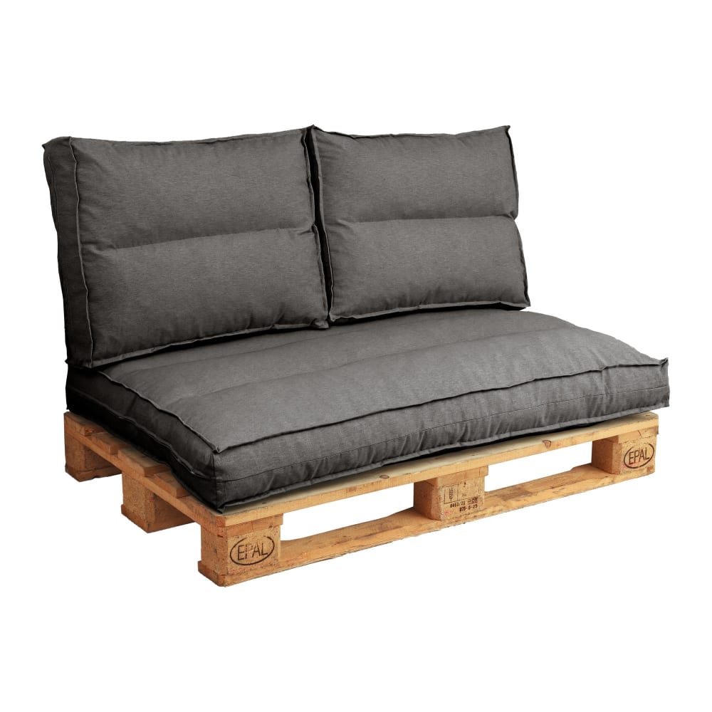 Heva outdoor - Dossier coussin palette en polyester anthracite 60 x 50 cm