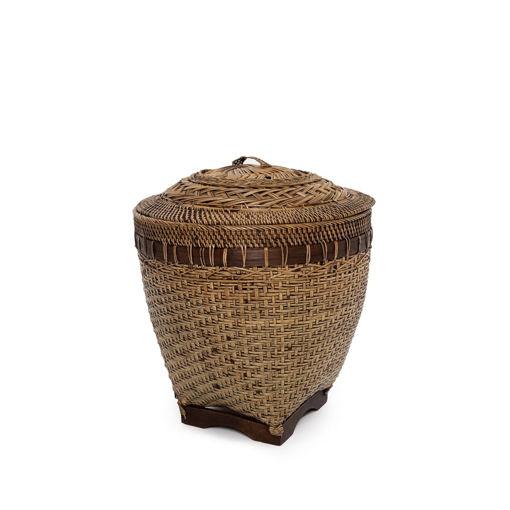 Colonial - Panier rotin marron 35x35x40cm