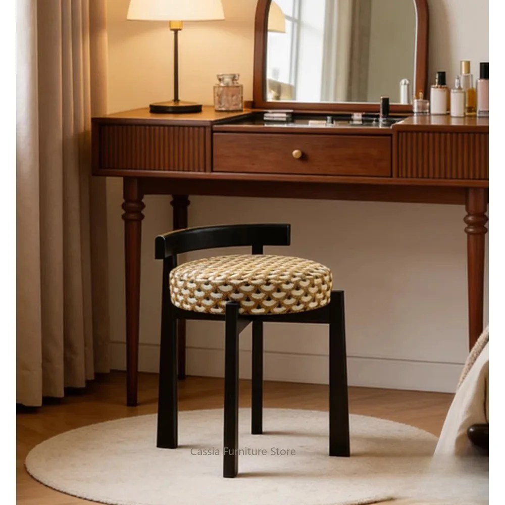 Solid Wood Vanity Stool