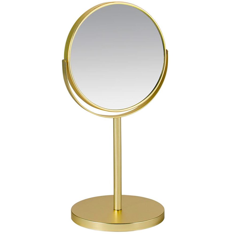 Miroir grossissant x5 double face en métal doré