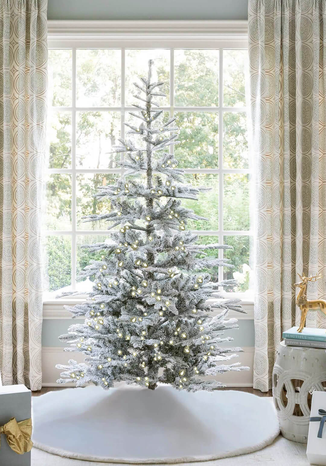 7' King Noble 🎄 Artificial Christmas Tree with 500 Warm White LED Lights