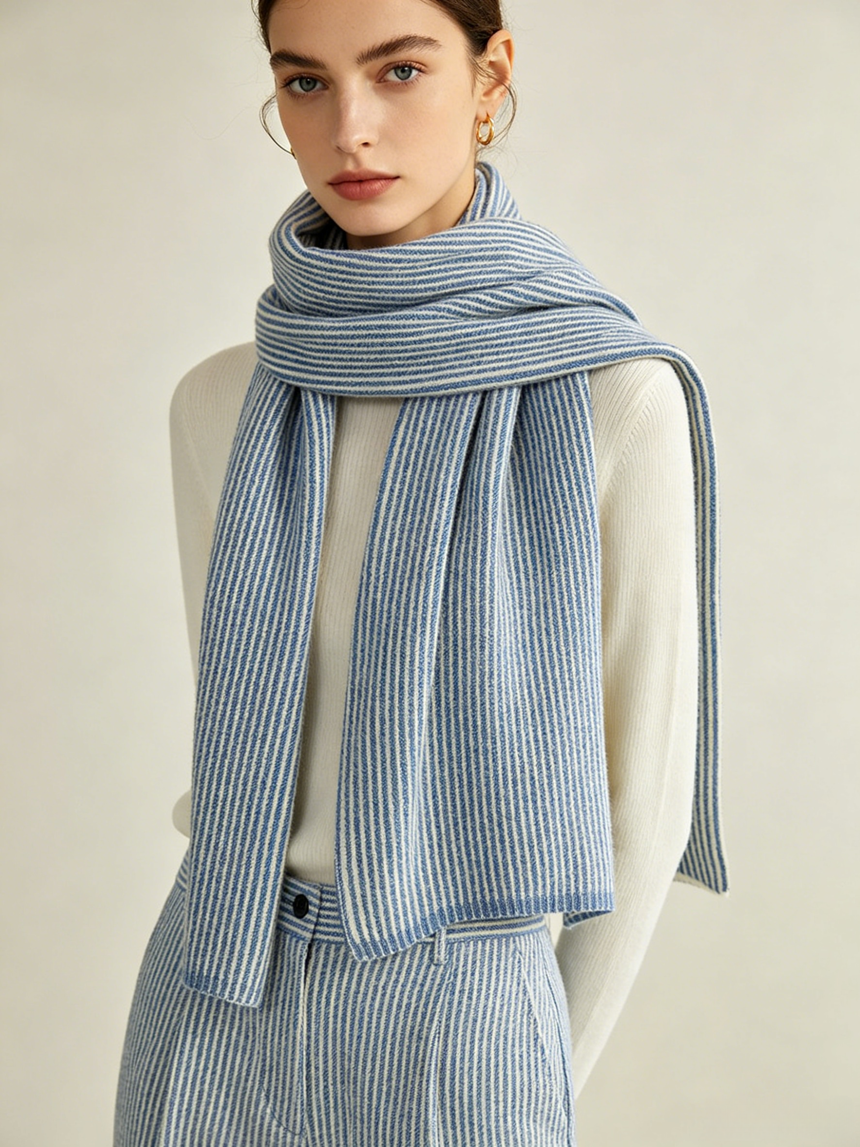 Scarf Set Blue Stripe