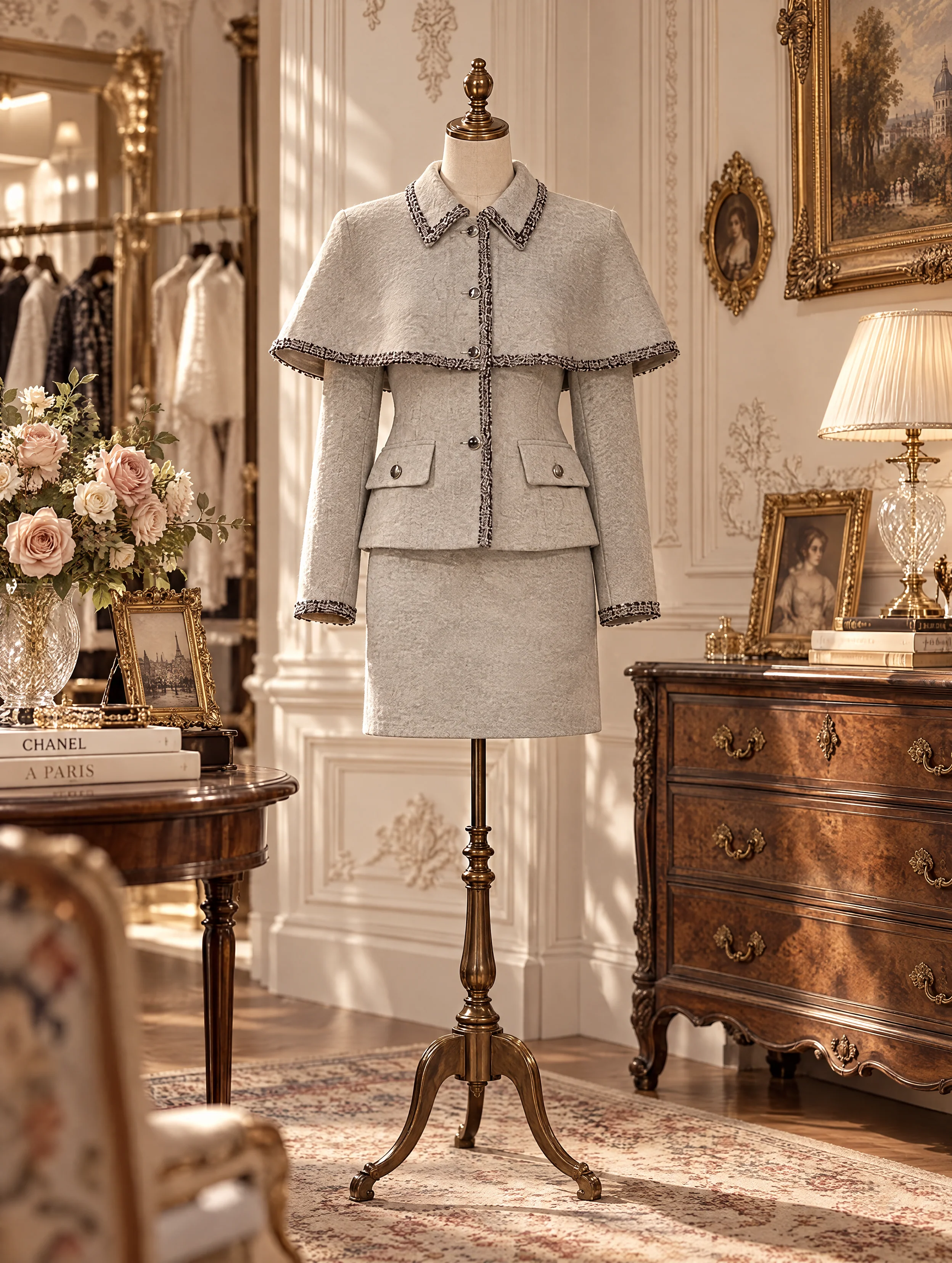 Retro Cape Trimmed Jacket - jugjet