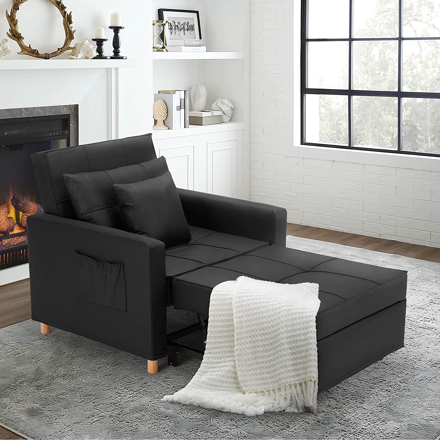 🔥 40 Inch 3-in-1 Convertible Chair Bed,Sofa Bed.