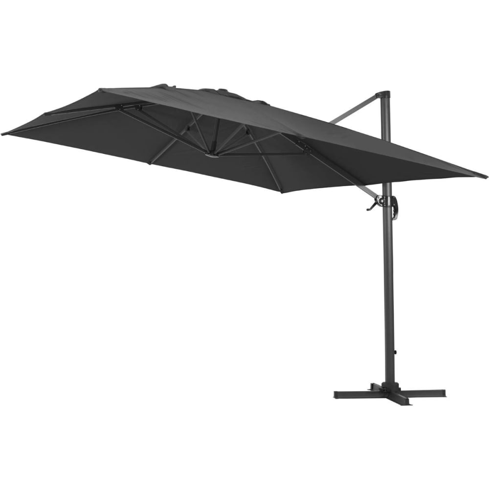 Sun 4 - Parasol jardin en aluminium noir 300 x 400 x 300 cm