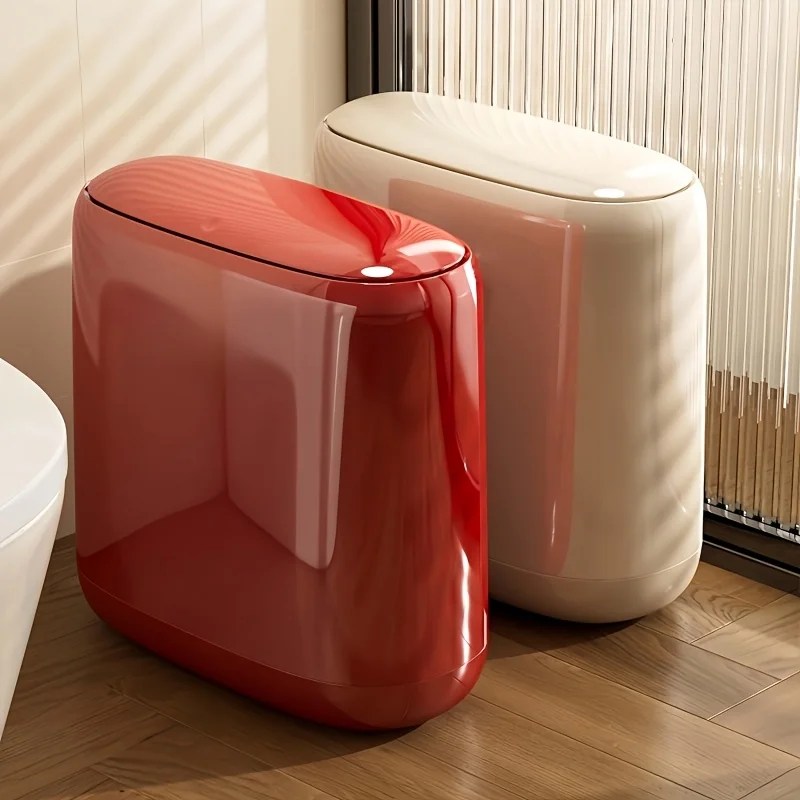 Slim Covered Kitchen Trash Can