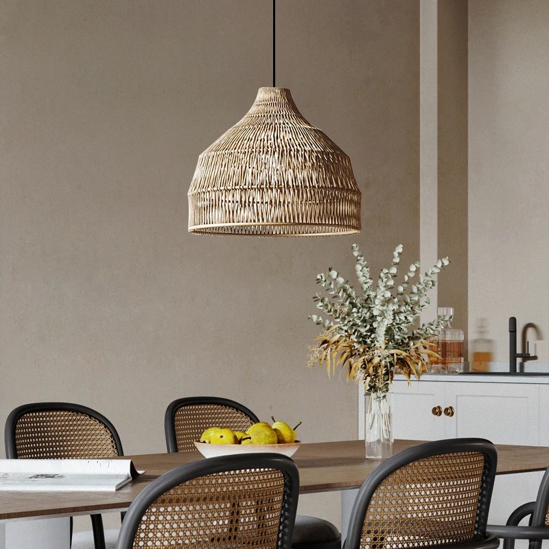 Vintage Handmade Rattan Pendant Lamp