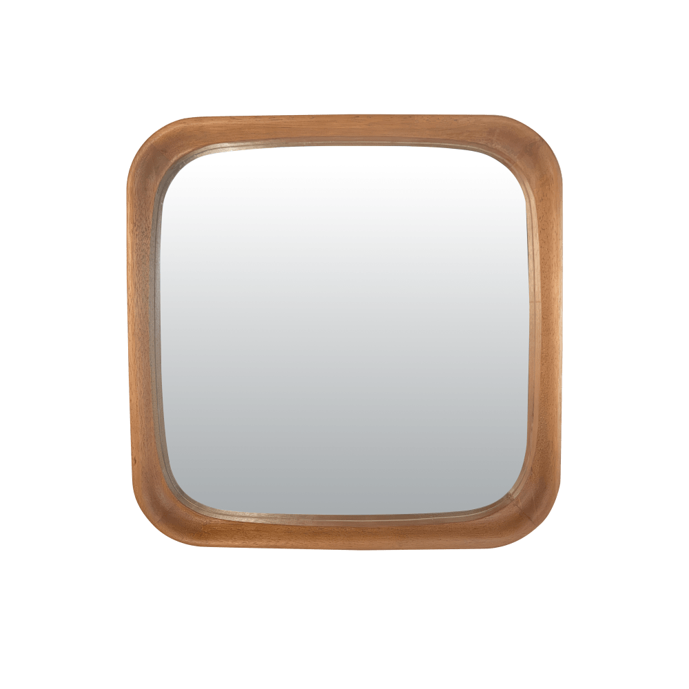 Miroir arrondi bois brun 61x61cm