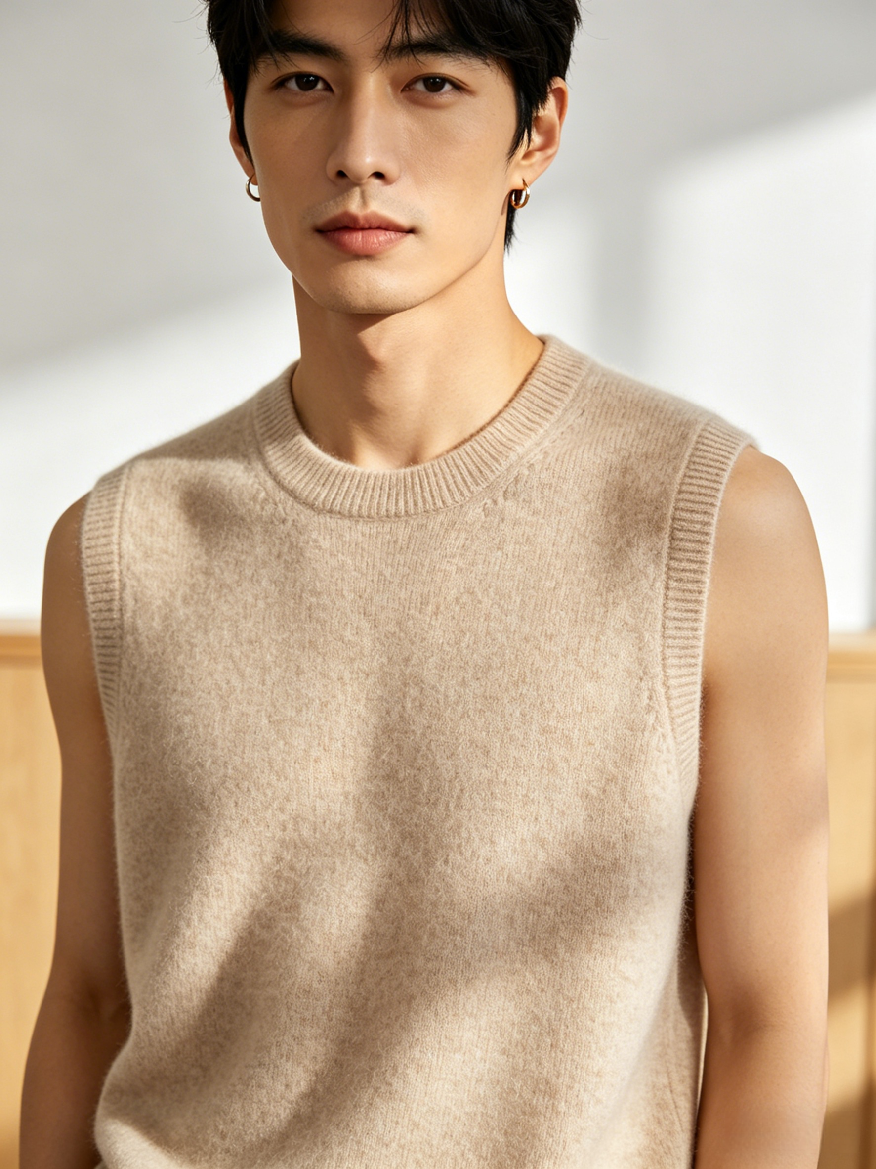 Classic Crew Neck 100% Wool Knitted Vest