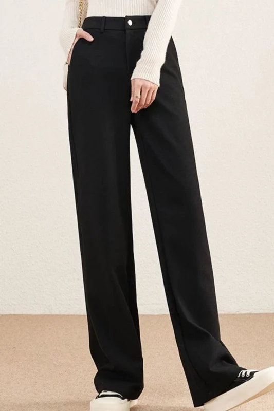 Casual Versatile Solid-Color Straight-Leg Pants - gazingly
