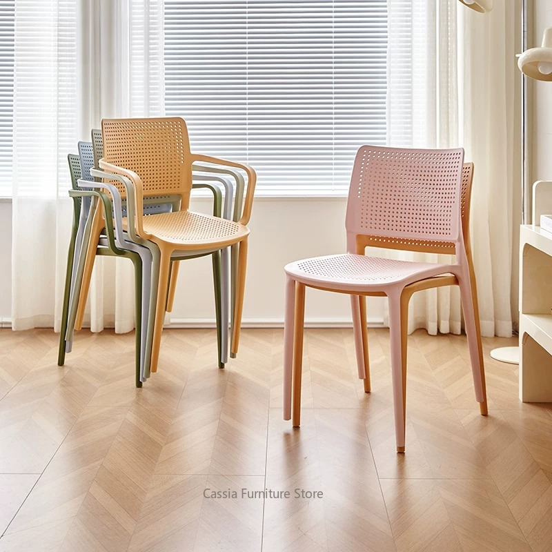Stackable Plastic Chair with Backrest