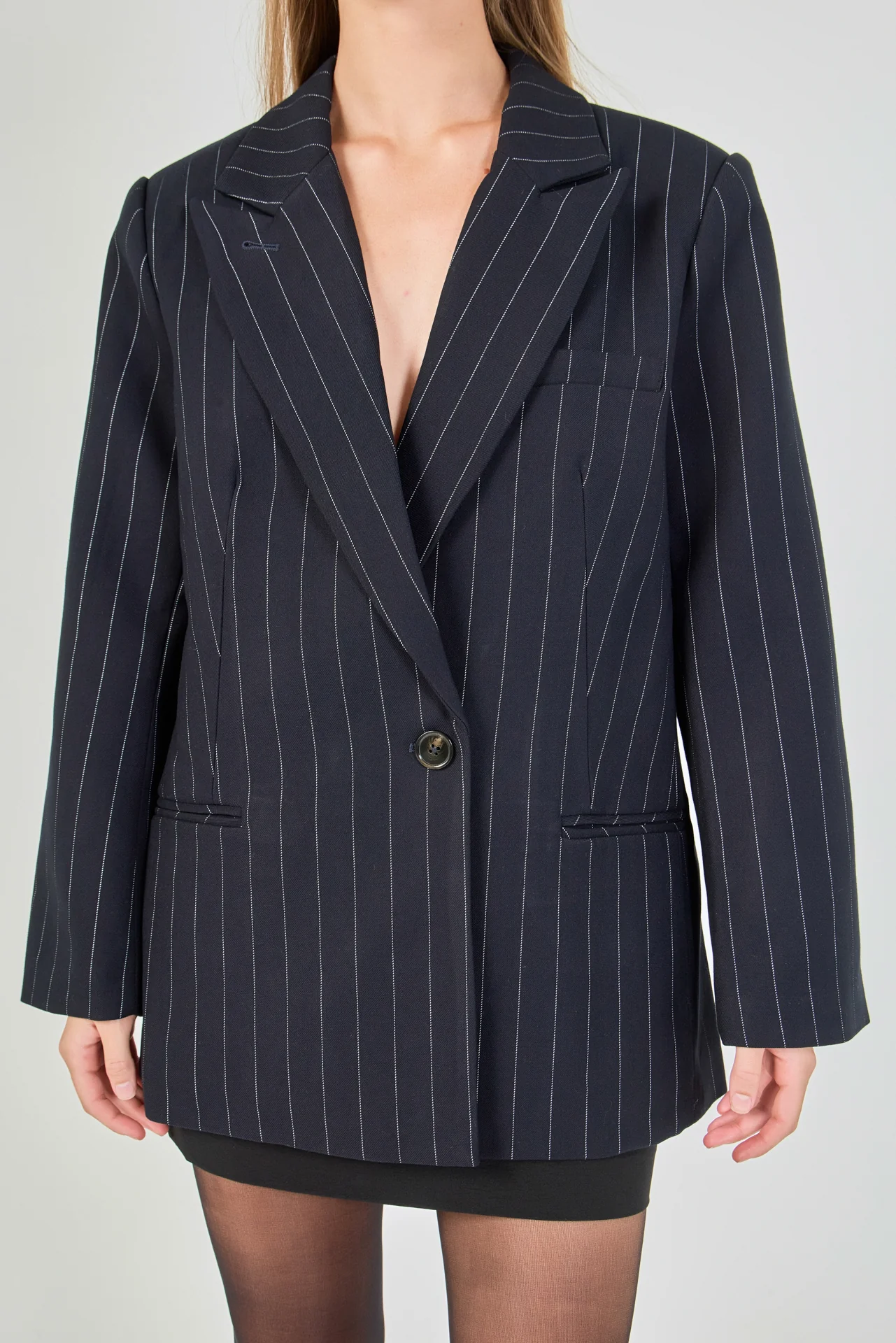 Oversized Pinstripe Blazer - vipsense