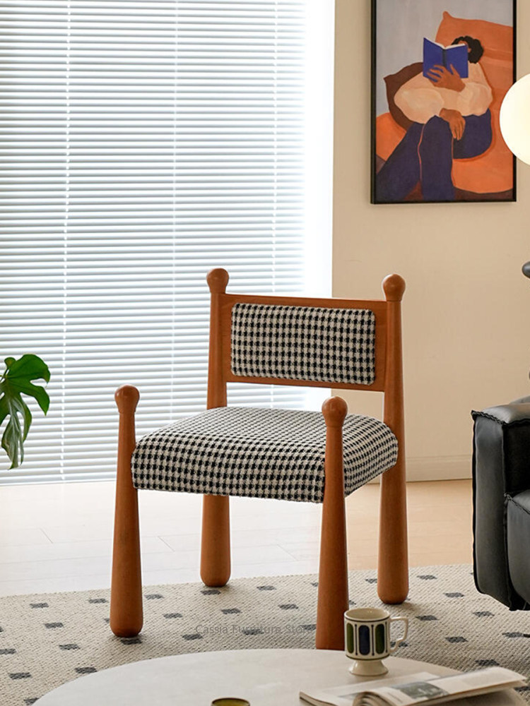 Vintage Solid Wood Upholstered Chair
