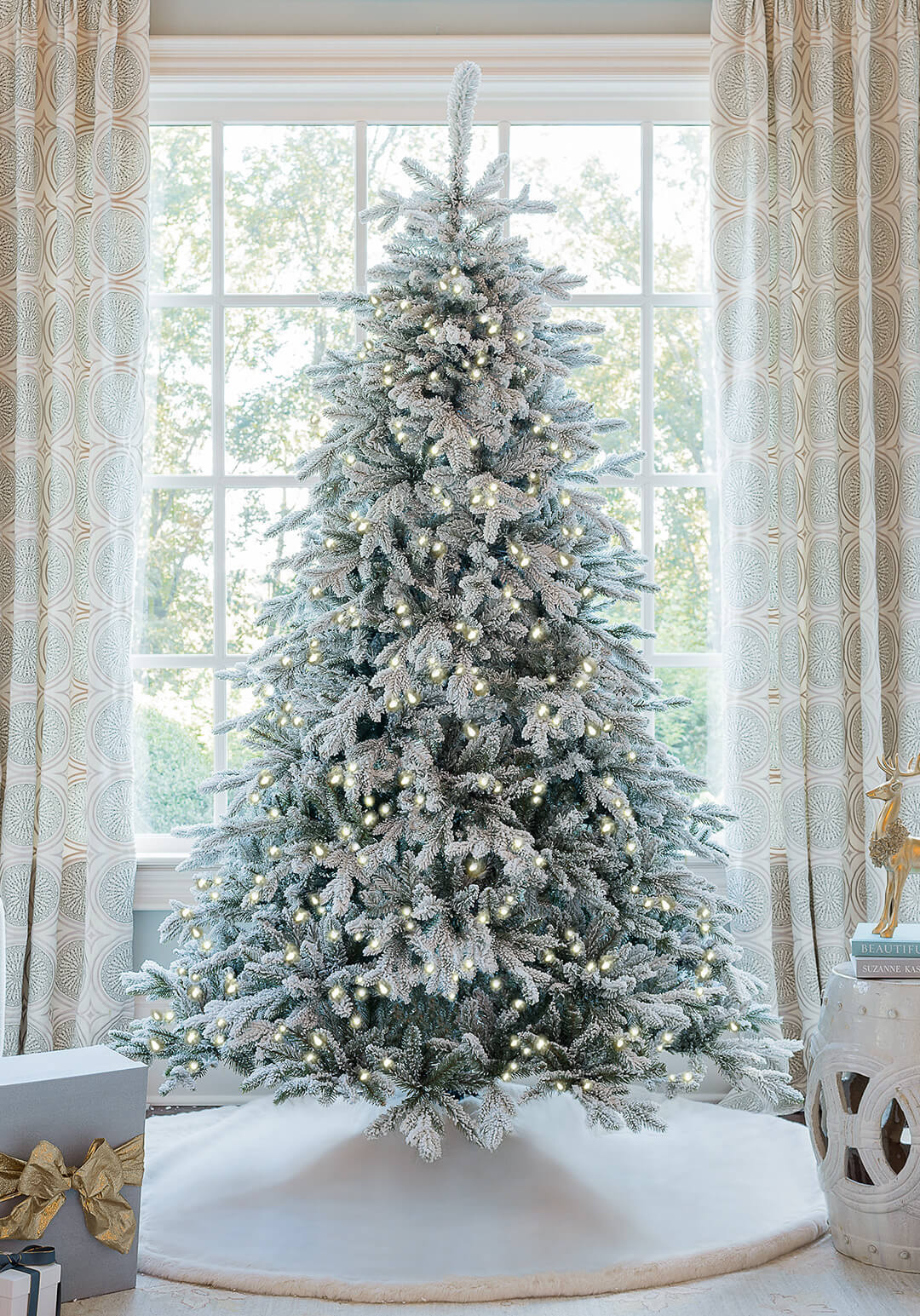 10' Queen 🎄 Artificial Christmas Tree with 1300 Warm White LED Lights