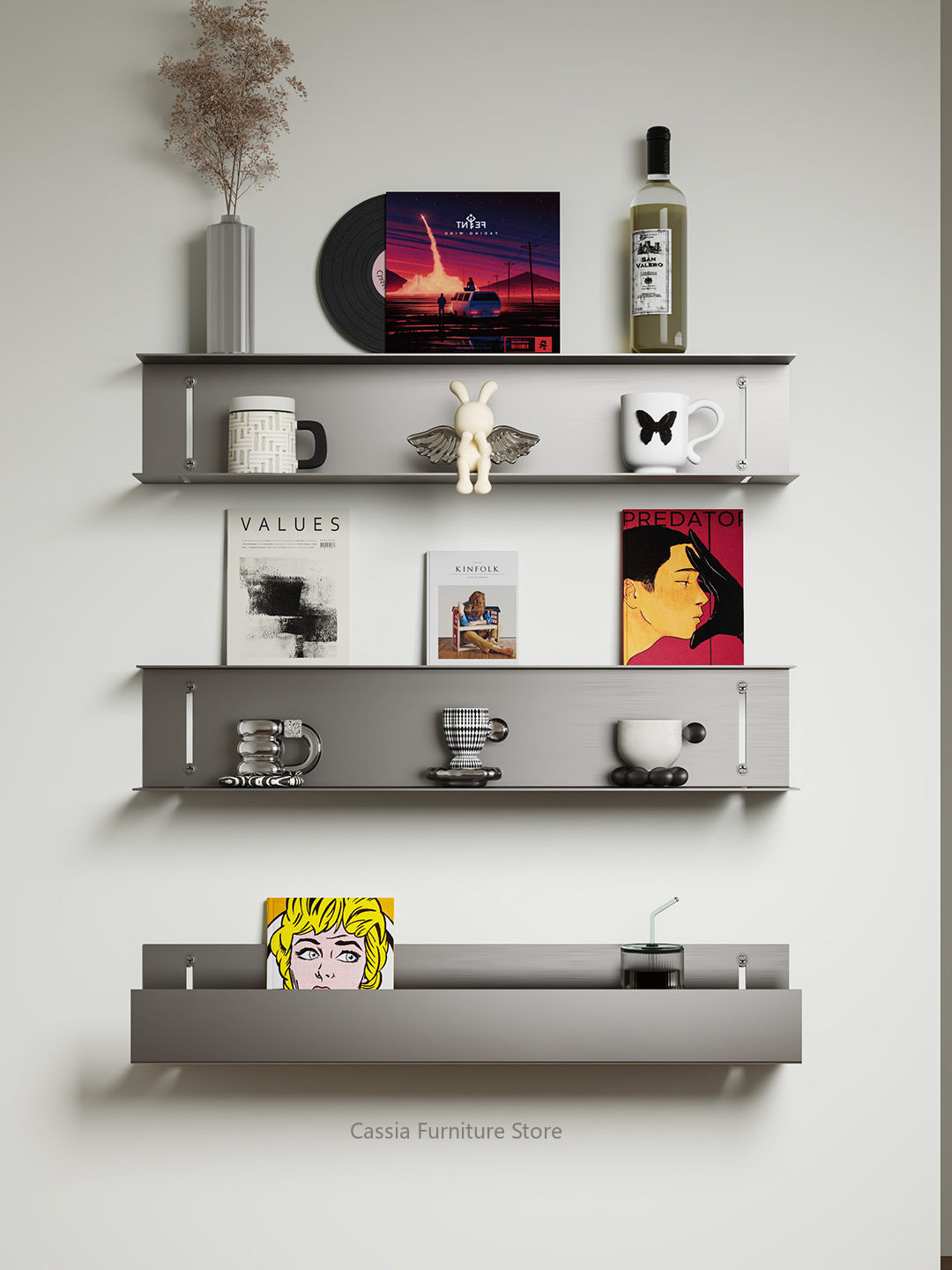 Stylish Stainless Steel Floating Rack