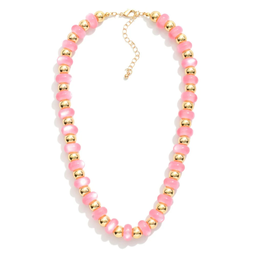Chunky Beaded Spring Necklace