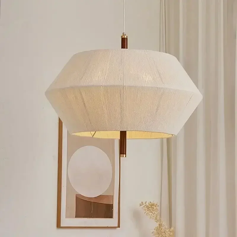 Wabi-Sabi Hemp Rope Rattan LED Pendant Light