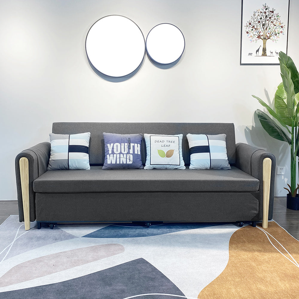 82′′ Full Sleeper Sofa Upholstered Convertible Sofa Bed with Storage