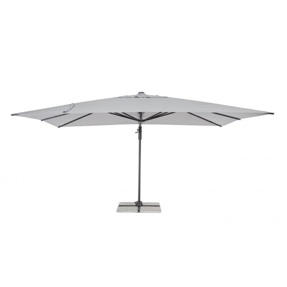 Vega - Parasol suspendu en aluminium avec mât en aluminium, toile grise 3x4