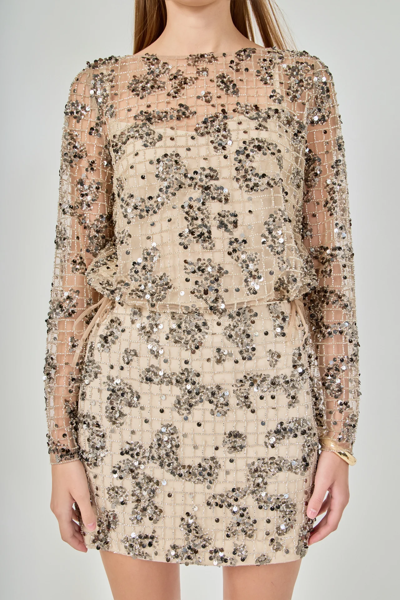 Sequin Beaded Cropped Top - vipsense