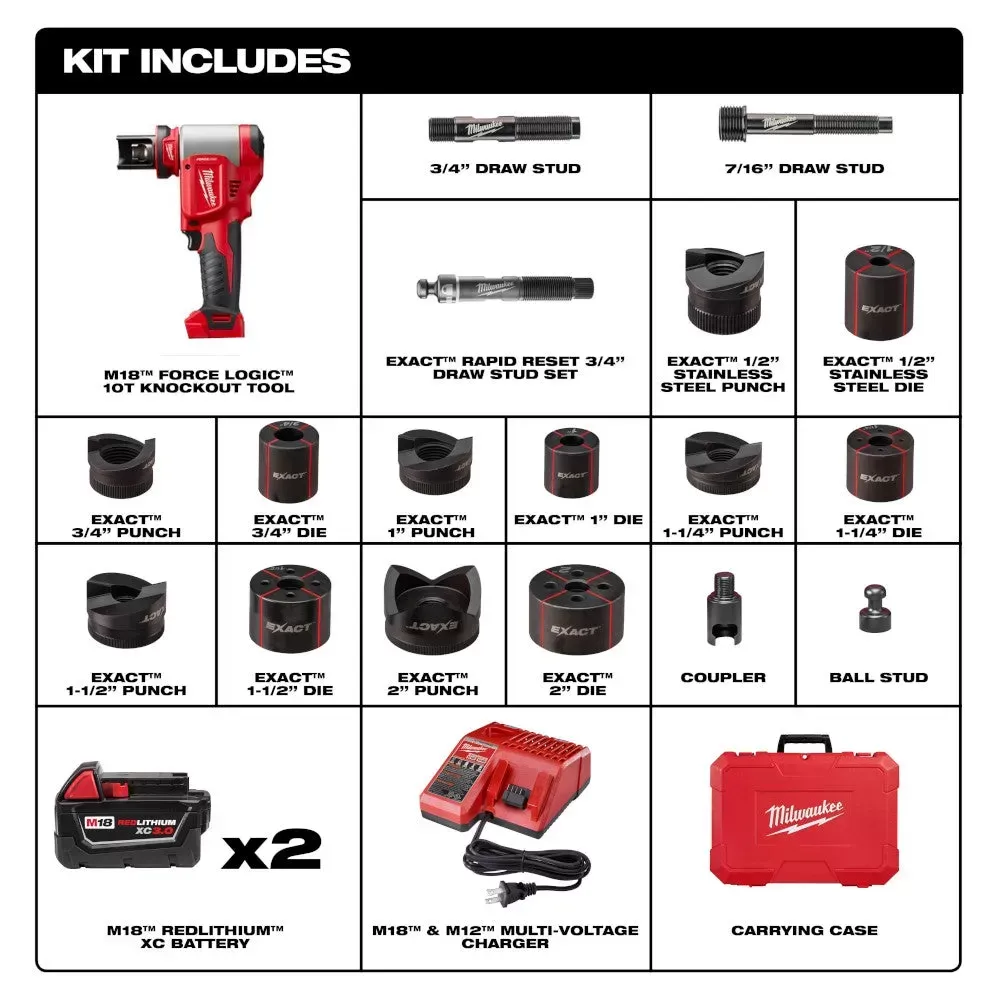 Milwaukee 2676-22 M18 18V FORCE LOGIC 10T Knockout Tool Kit w/ 1/2