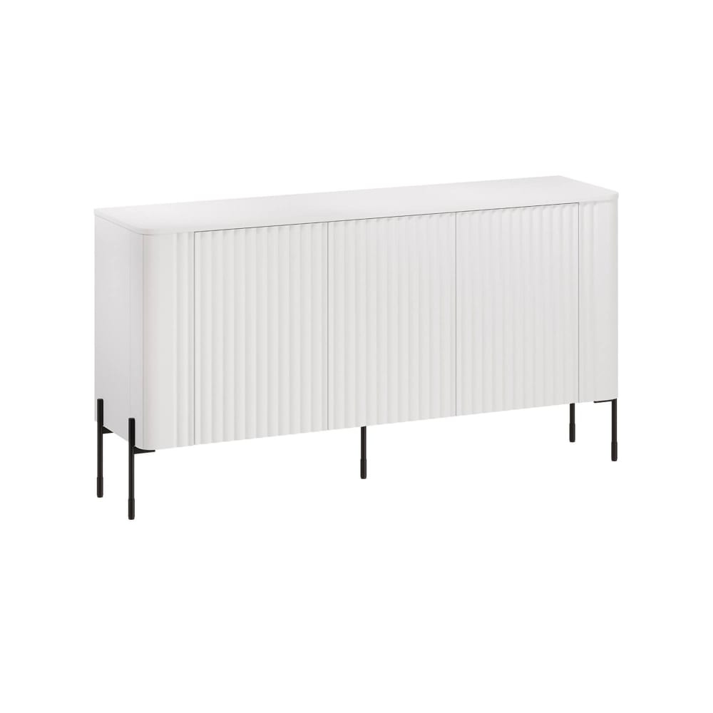 Buffet en bois mélaminé blanc 150x40x80h cm
