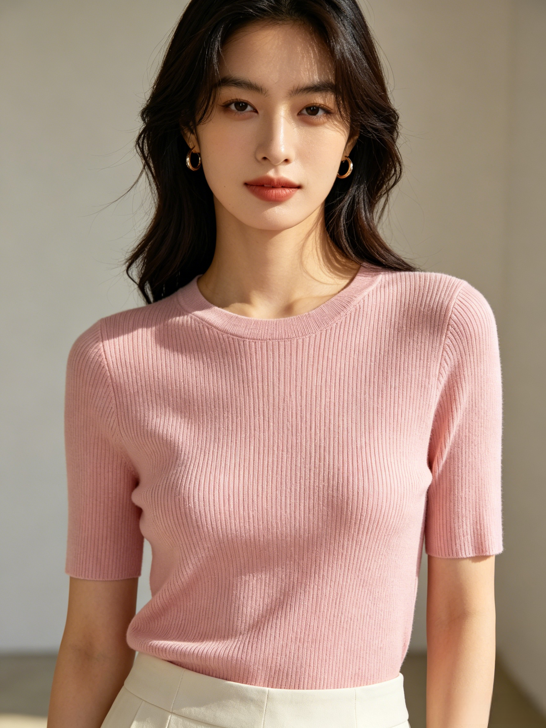 Pink Ribbed Top