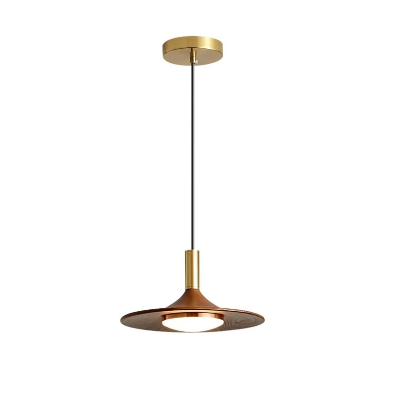 Walnut Color Retro Pendant Chandelier