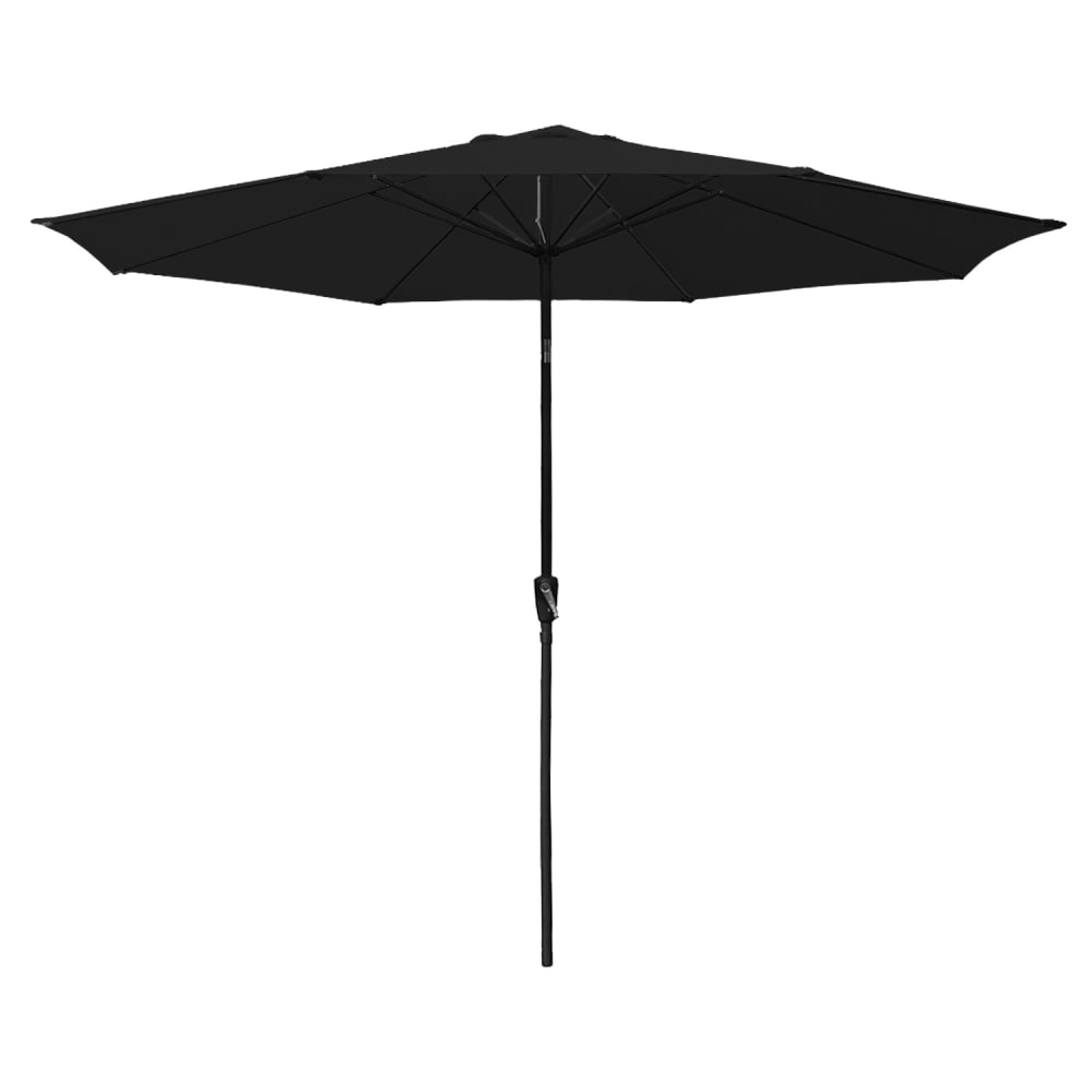 Hapuna - Parasol droit rond 3,30m en aluminium et toile noir