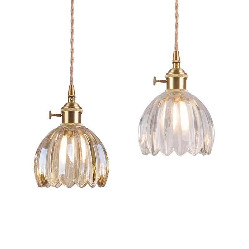 Retro Glass Flower Pendant Lamp