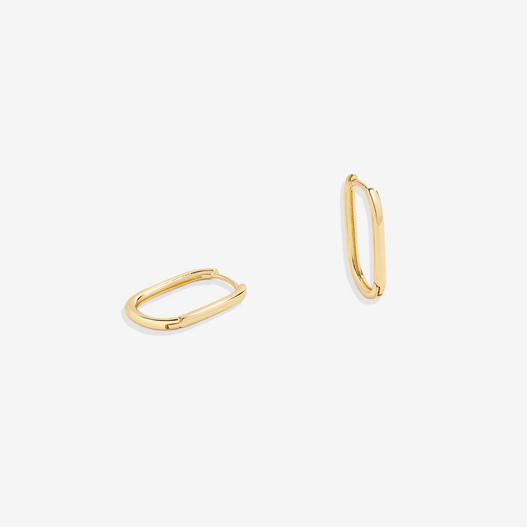 Retro Box Huggie Hoop Earrings