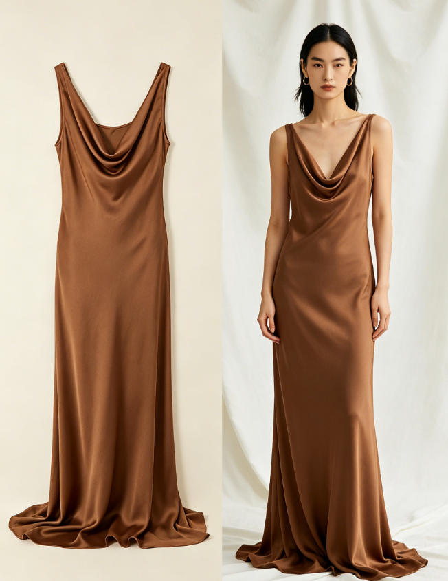 Effortlessly Yours Brown Sleeveless Draped Maxi Dress